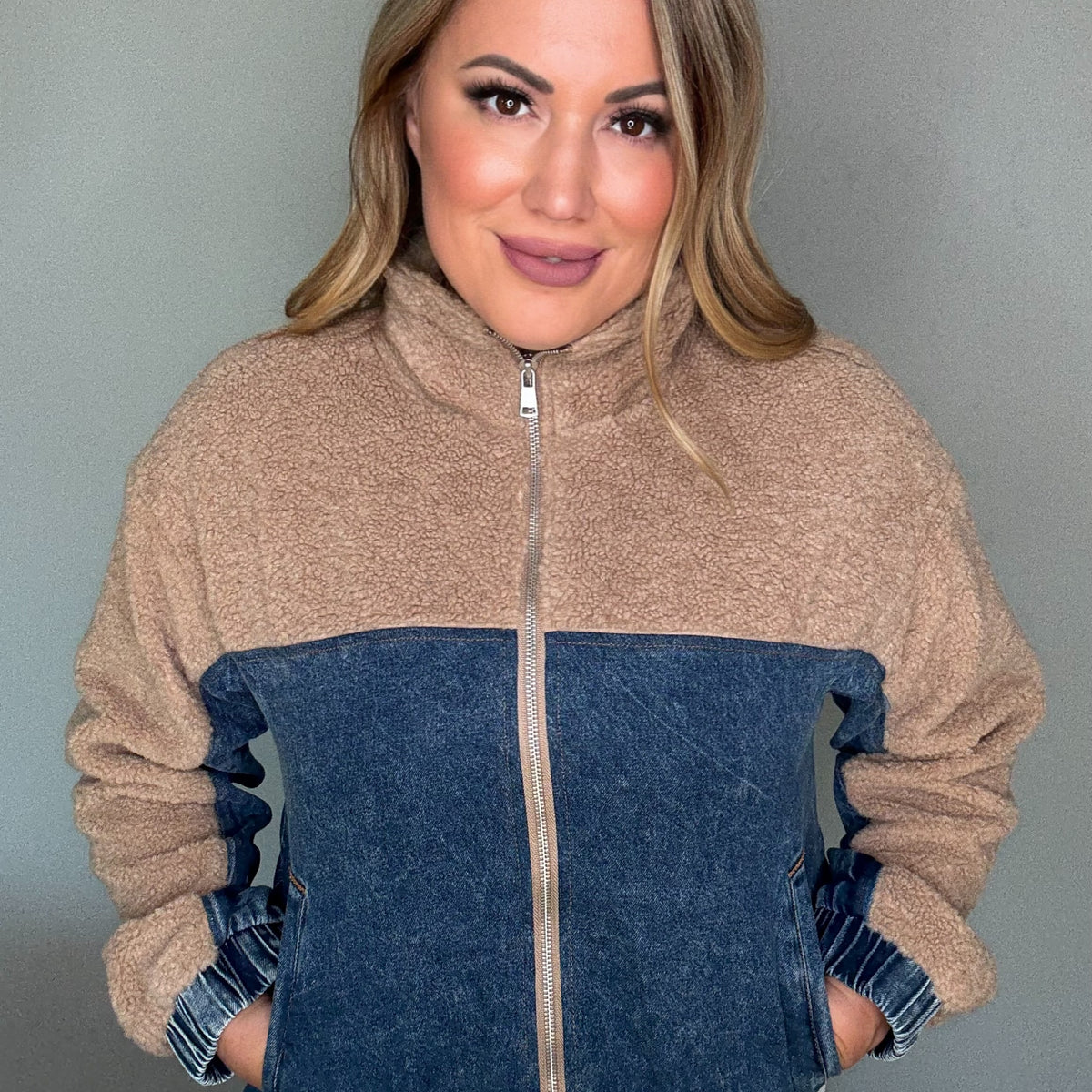 Shift In Perspective Sherpa Denim Jacket – Kasey's Closet - A Kasey ...