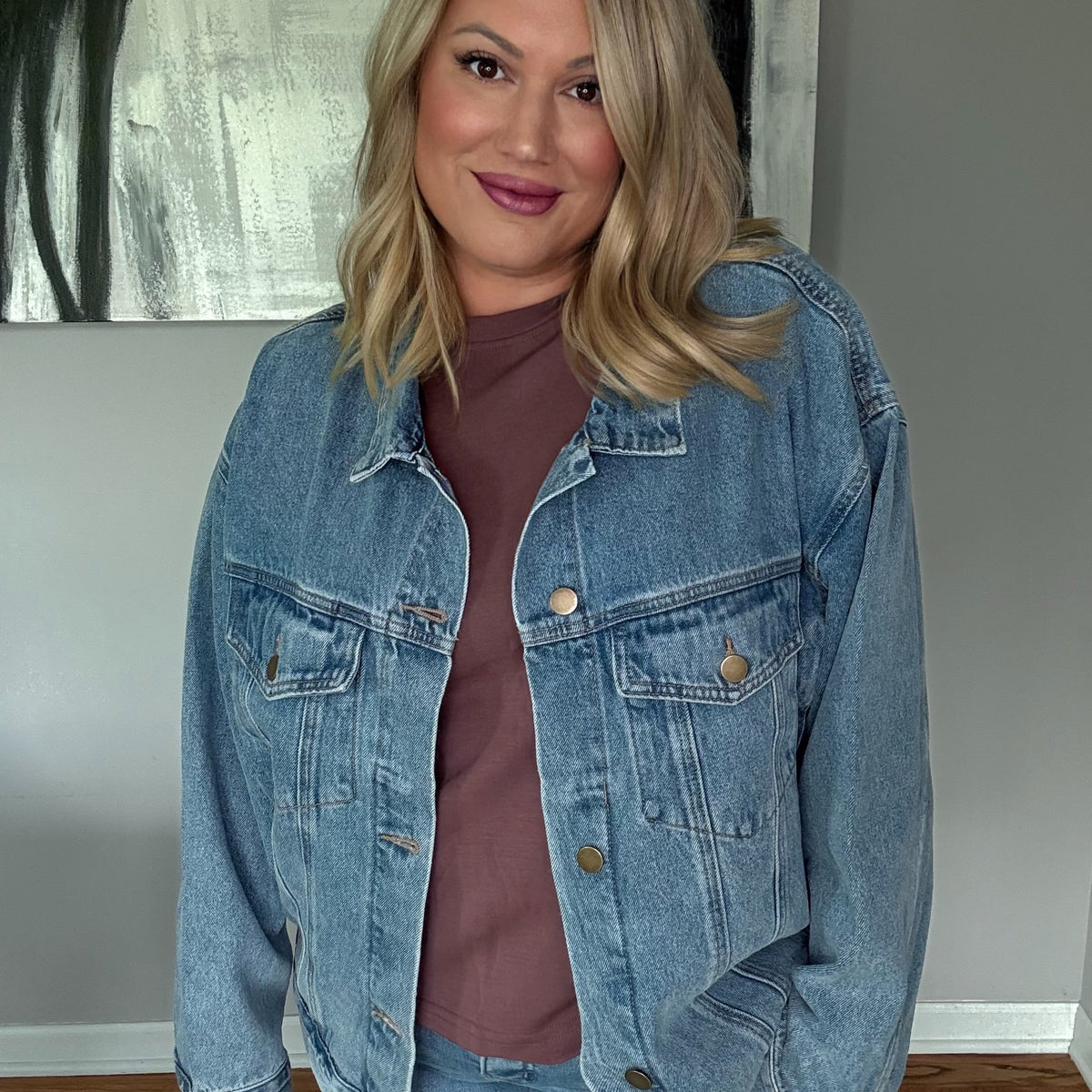 Mono B Boxy-Cut Oversized Denim Jacket – Kasey's Closet - A Kasey ...