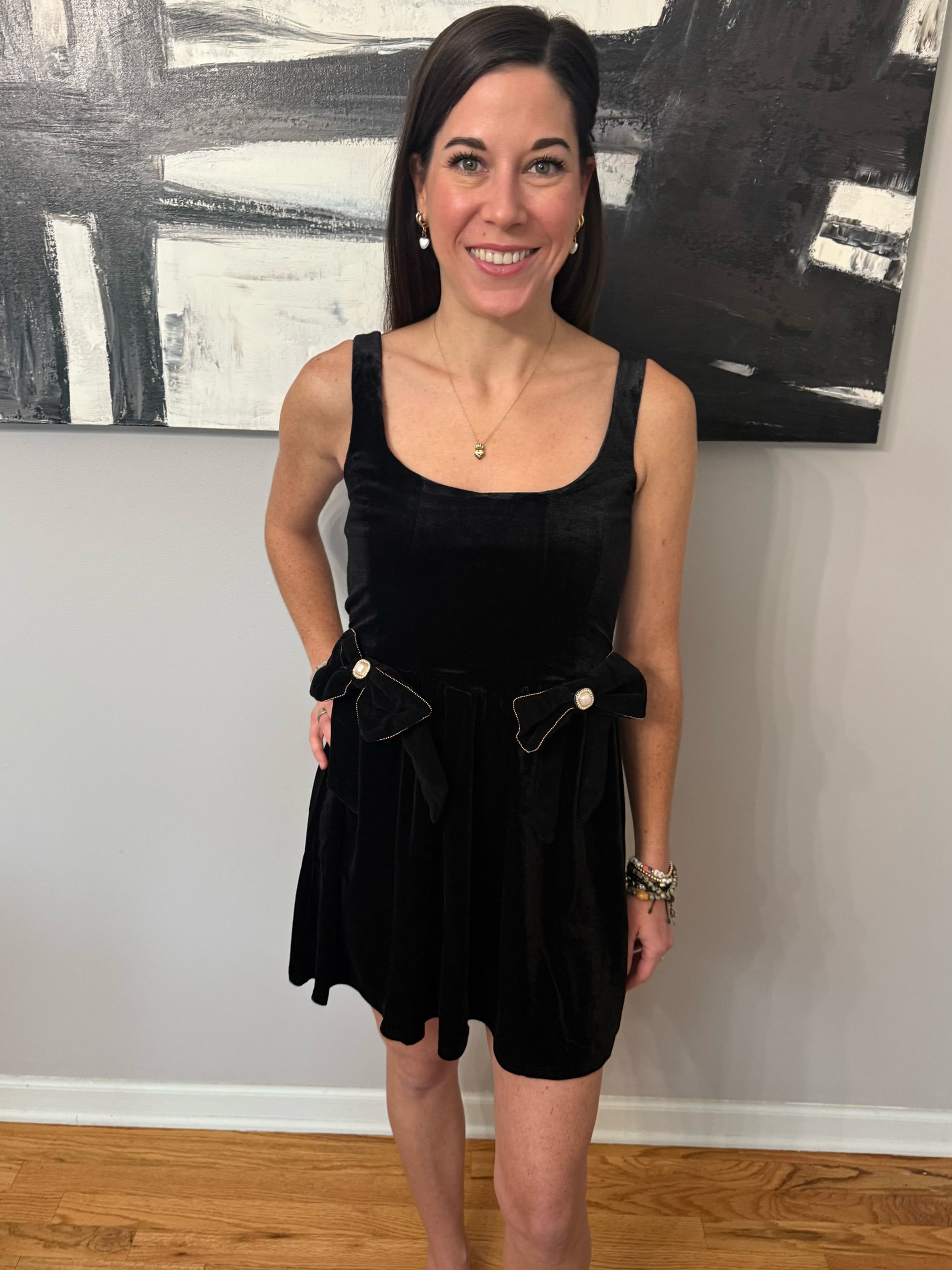 Velvet Jeweled Bow Detail Corset Midi Dress – Kasey's Closet
